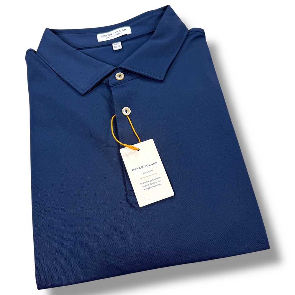 Peter Millar Navy Blue Performance Polo